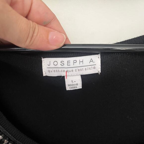 Y2K Joseph A Stud Collar Womens Sweater Sz L Goth Glam Pullover Beaded Holiday - Picture 7 of 13